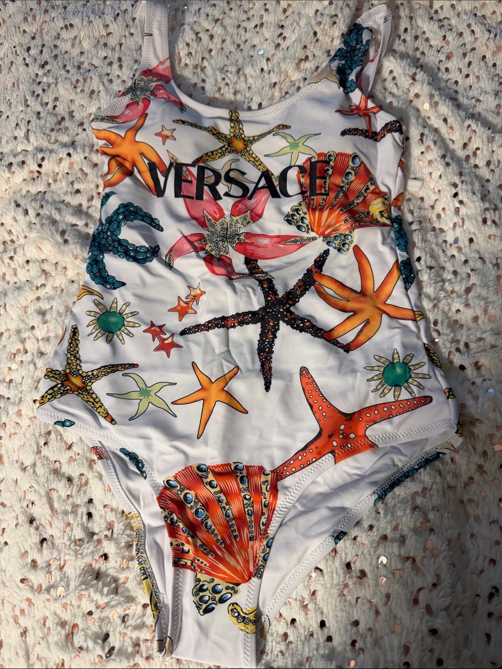 Versace White Multicolor Seashell & Starfish One-Piece - Picture 3 of 9